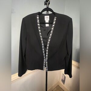 R&M Richards Elegant Black Blazer with Silver Detailing Vintage